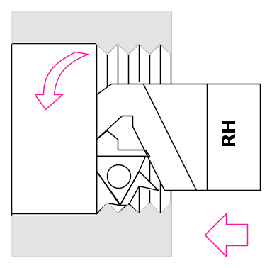 Nelle seguenti figure sono rappresentate la filettatura esterna ed interna eseguita su un tornio parallelo.