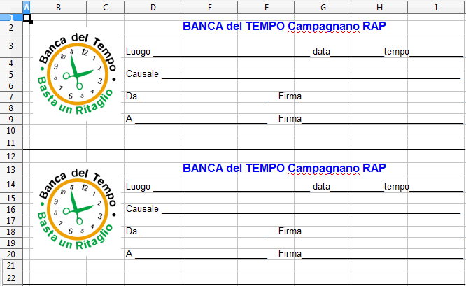 Come si può notare (nell'esempio) l'associato Paperone ha ricevuto lavori per 4 unità di tempo (da trenta minuti l'uno) e quindi ha pagato assegni per 4 UT.