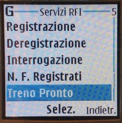 funzione da menù Conferma prima dell invio Confermi treno n. 699 pronto?