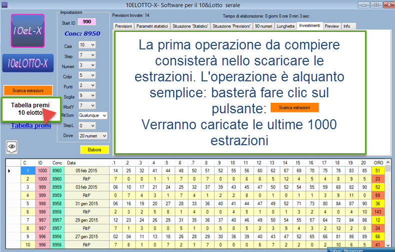 La prima operazione consisterà