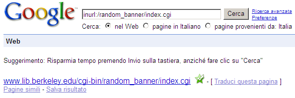 Analisi di un attacco CGI Stringa di ricerca: inurl:/random_banner/index.cgi Trovato!