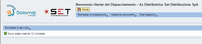 Le richieste caricate sul portale massivamente saranno visualizzate in una popup che apparirà in automatico, la quale consentirà la visualizzazione di tutti i dati, in precedenza inseriti sul file