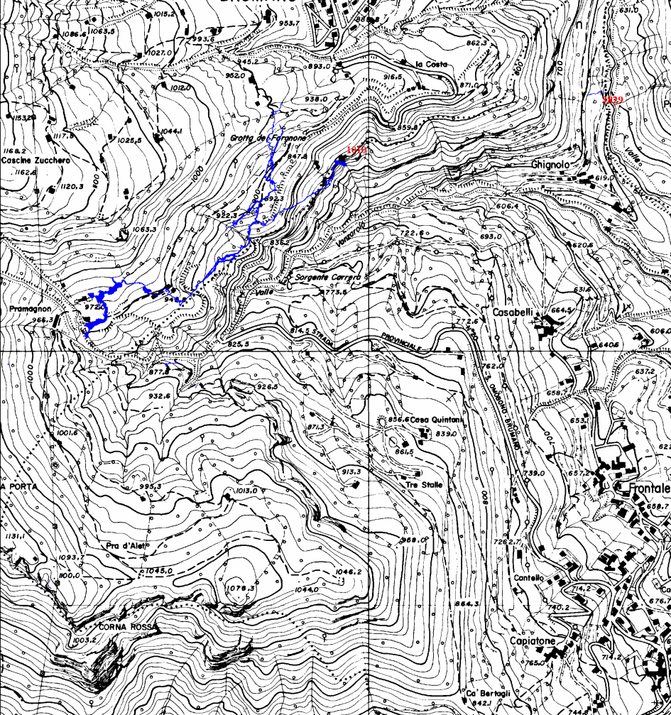 Il Forgnone (dati da Catasto delle Grotte Lombarde Federazione