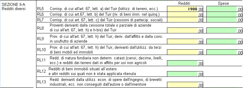 imposte come illustrato a pagina 1 2. Indicare nel quadro RL il reddito diverso COMUNICAZIONE OPERATIVA 3.