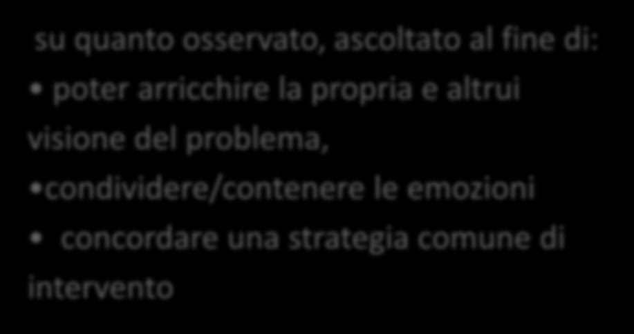 Le tappe verso l azione protettiva Rilevazione del disagio Osservazione partecipe (segnali fisici, emotivi, comportamentali individuali e dinamiche relazioni in classe) Confronto con colleghi