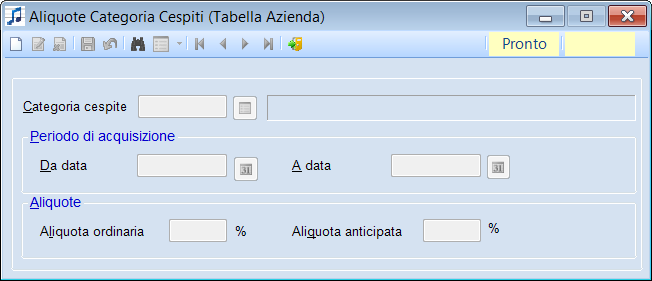 Sezione SDS - Parametri Dalla versione 10.2 (DVD 3/2009) è possibile eseguire l importazione dei dati relativi agli Studi di settore/parametri anche dal modulo cespiti.