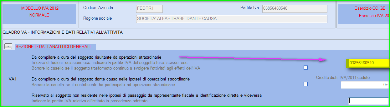 Avvertenza Verificare che nella sezione ACDHKOL il codice anagrafico riportato sia quello del soggetto Dante Causa.