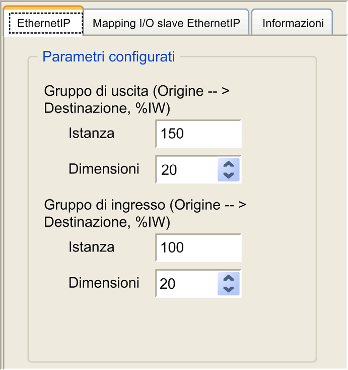 Configurazione Ethernet Dispositivo Ethernet/IP Introduzione Questa sezione descrive la configurazione del dispositivo Ethernet/IP (CIP) nel controller.