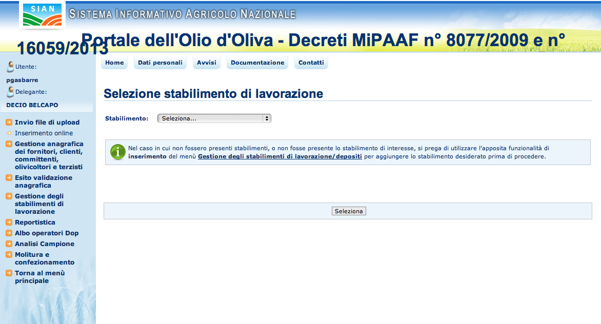 Per la gestione del registro di carico e scarico, si faccia riferimento a quanto descritto nel