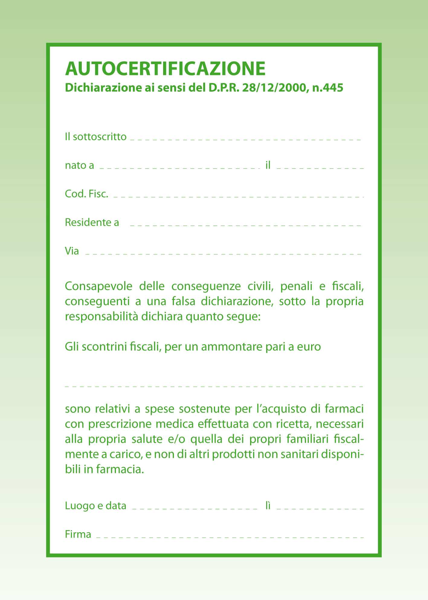 farmarketing.come SCHEDA PERSONALE DI CONTROLLO VALORI PRESSORI PIEGHEVOLE PIEGA 3 ANTE - FORMATO APERTO CM 24X11 STAMPA 1 COLORE A SCELTA CARTONCINO BIANCO 200 GR.