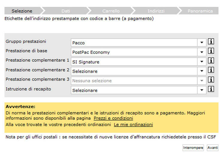 3 Etichette di spedizione 3.