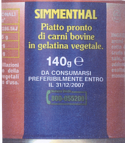 Indicazioni di rintracciabilità nel confezionamento Scatola. Sul fondo: lotto di inscatolamento (anno, giorno progressivo dell anno, autoclave e turno.