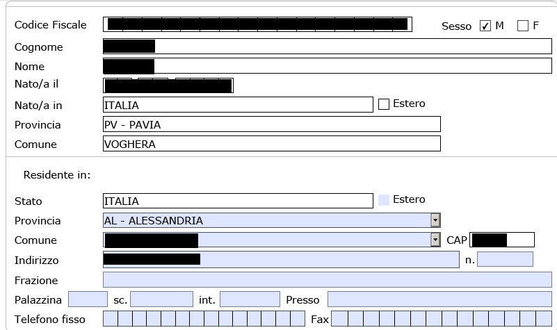 Se il beneficiario per cui si desidera presentare domanda è presente nella lista, è sufficiente selezionarne il nominativo.