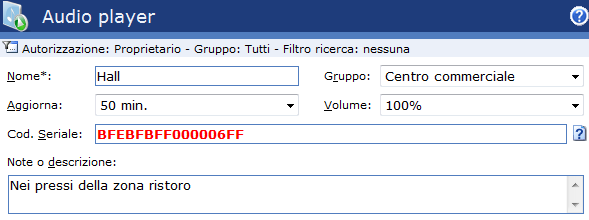 Audio 52 4. Tutti: sono visualizzati tutti i record; 5. Condivisi: sono visualizzati i record condivisi da altri utenti.