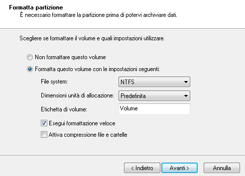 Creare una nuova partizione Quello mostrato nelle immagini soprastanti è un computer già partizionato ed ottimizzato per il lavoro; proviamo, invece, ad ipotizzare una situazione tipica e molto