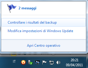 Eseguire un backup guidato dei dati utente Windows 7 mette a disposizione dell utente un programma di backup, in grado di realizzare una copia di salvataggio di tutti i files contenuti sul computer