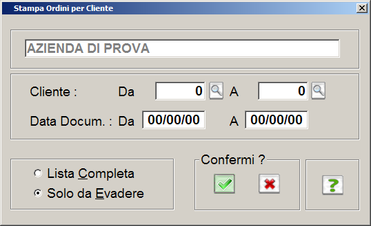 - Per una corretta gestione si consiglia comunque di variare anche i righi degli ordini ancora da evadere.