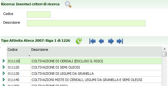 P a g i n a 130 Andando sui tre puntini del Codice attività si aprirà