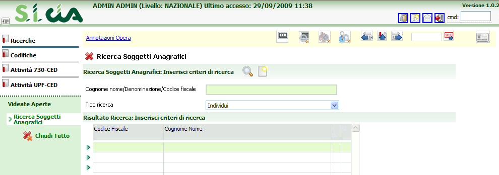 Pagina 5 All interno dell ambiente dell Unico si possono inoltre incontrare le seguenti altre icone, presenti su tutte le form della procedura: Accesso alla bacheca Unico dove si può consultare lo