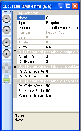 Il comando Proprietà apre la scheda di dettaglio dell elemento selezionato nella tabella.