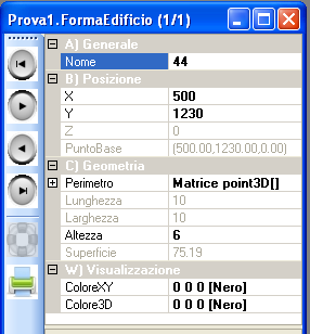 Esempio di modellazione con una forma composta Per modellare un edificio con coperture poste a quote diverse occorre attivarne la vista planimetrica, selezionando il nodo Edificio e utilizzando il