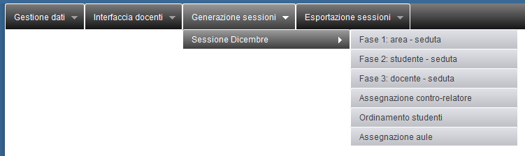 3. Generazione sessioni Il livello Generazione sessioni guida l'utente nella definizione dell'output finale.