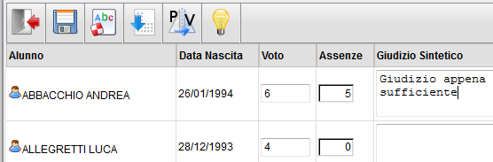 o Escludi alunni ritirati: consente di escludere (includere) dalla visualizzazione gli alunni con interruzione di frequenza; o Visualizza lista voti: visualizza l elenco dei voti ammessi; o Stampa