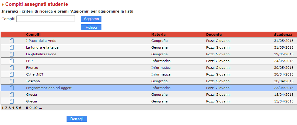 Compiti In Olischool è possibile assegnare i compiti per i propri alunni. Inserimento del compito Per inserire un compito, andare in Classe digitale e quindi in Compiti Gestione.