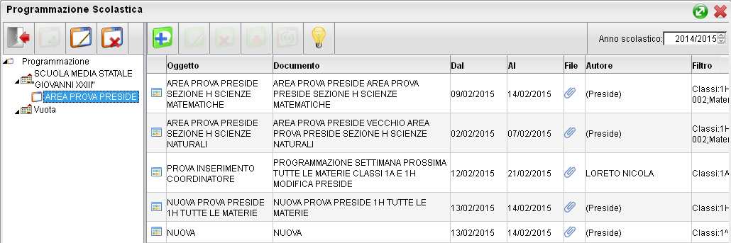 Programmazione Scolastica (sec. di I grado e Primarie) Nella scuola sec.