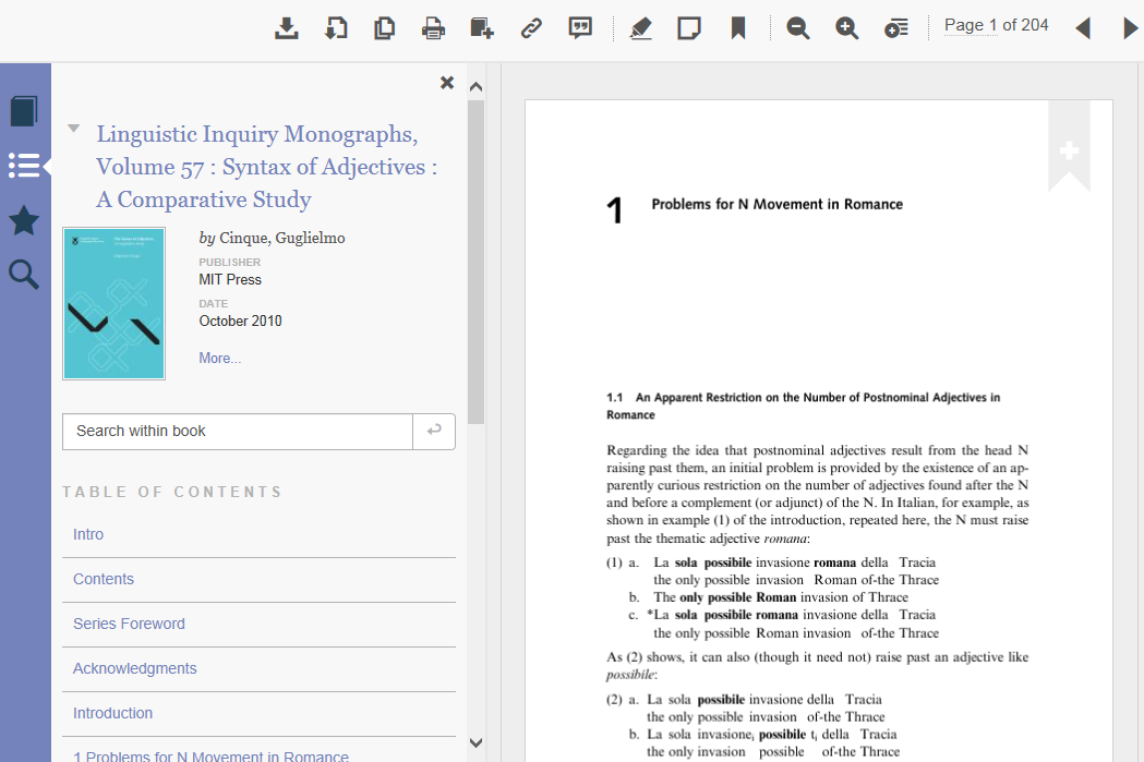 In generale, le operazioni possibili sono: - lettura del fulltext - download integrale o parziale (chapter download) - stampa di parti del libro previa creazione di un file PDF - copia di parti di