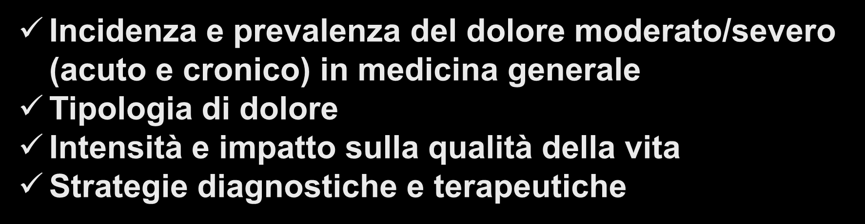 Italian Pain research IPSE uno studio osservazionale sul dolore in M.G.