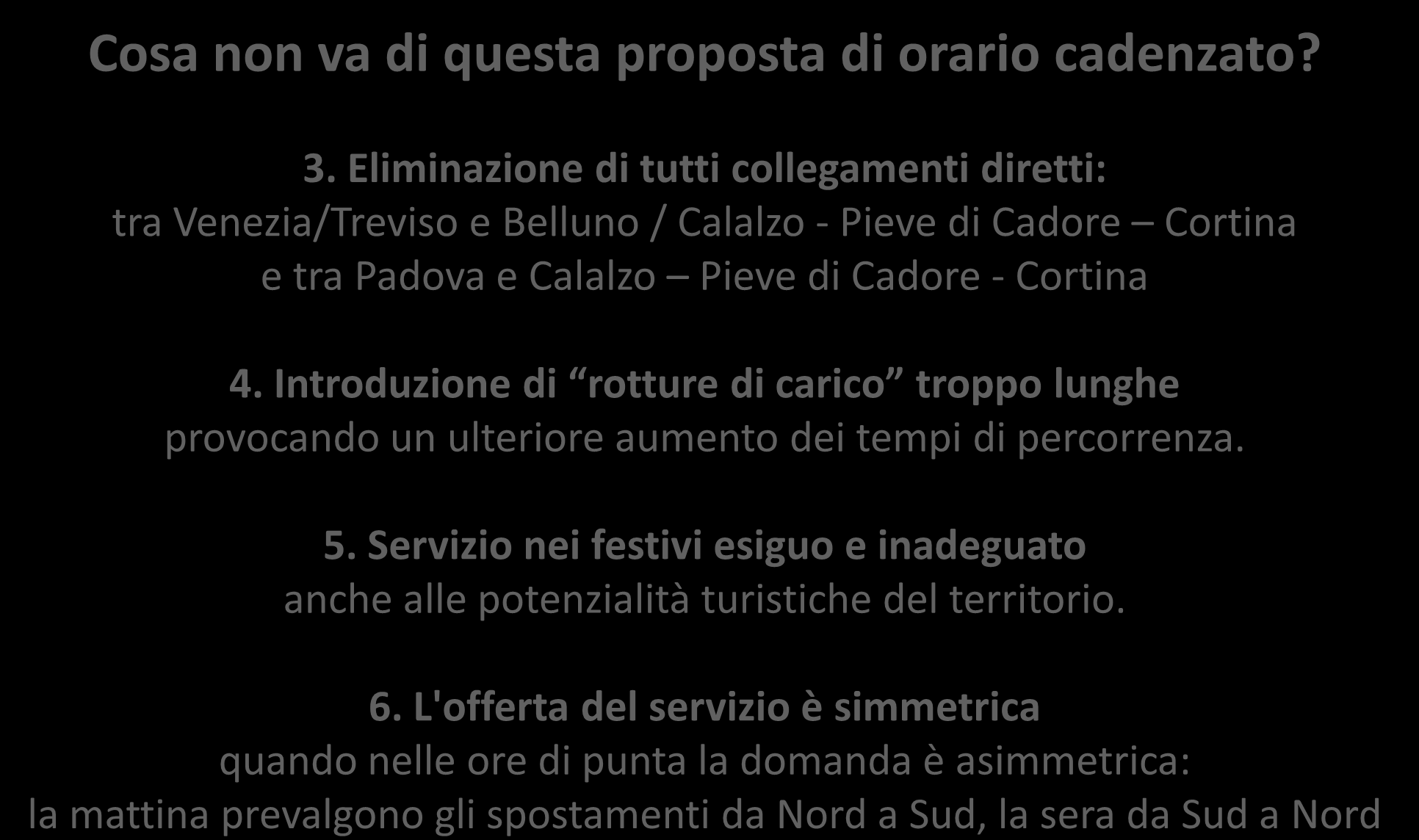 Cosa non va di quest'orario cadenzato? Cosa non va di questa proposta di orario cadenzato? 3.