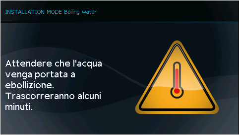 AVVERTENZA Alla fine del processo di sanificazione apparirà la schermata successiva con la richiesta di conferma o meno dell avvenuta fuoriuscita di acqua dal beccuccio dell erogatore.