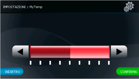 Impostazione Temperatura Acqua calda Toccare l icona impostazione temperatura per accedere al menu di impostazione temperatura.