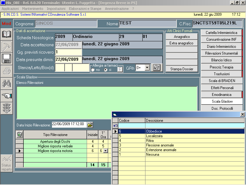 Le etichette: Scala di Glasgow E stata configurata la