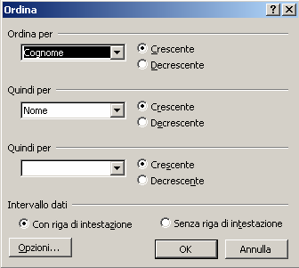 ORDINARE I DATI (IV)