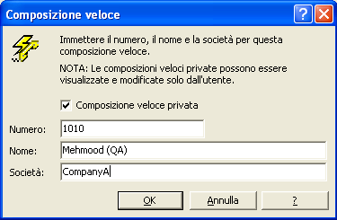 Interfaccia Capitolo 1 Guida introduttiva Aggiunta di una voce al campo Composizione veloce Per aggiungere un numero nel campo Composizione veloce, eseguire i passaggi riportati di seguito: Passaggio