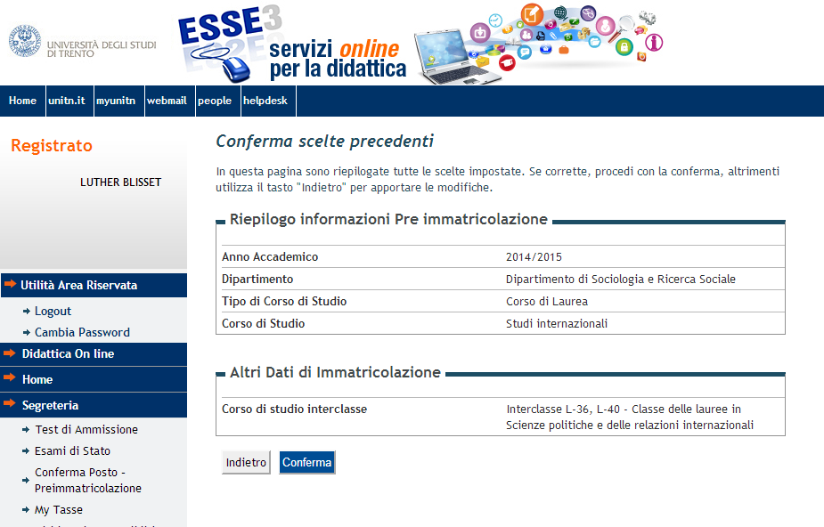 8. Riepilogo e conferma definitiva Verifica che tutte le scelte siano