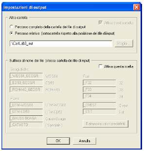 H - Nomi dei file di output E possibile indicare al programma se i file prodotti dalle trasformazioni debbano essere memorizzati in una cartella diversa da quella dei file di input, oppure nella