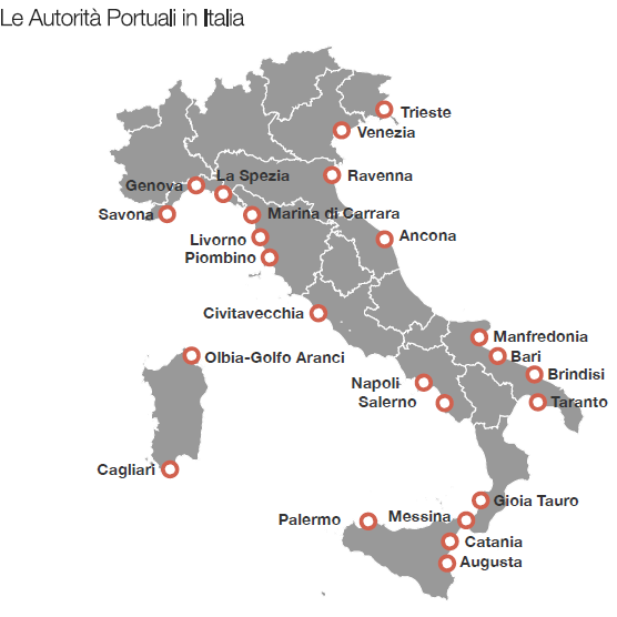 In Italia vi sono 24 Autorità Portuali Autorità