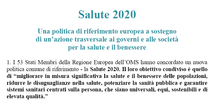 TEMI Negli anni 2014-2018 l OMS entrerà nella VI FASE di lavoro del progetto nella quale i temi prioritari individuati sono suddivisi in quattro aree (bozza): 1) investire sulle persone attraverso il