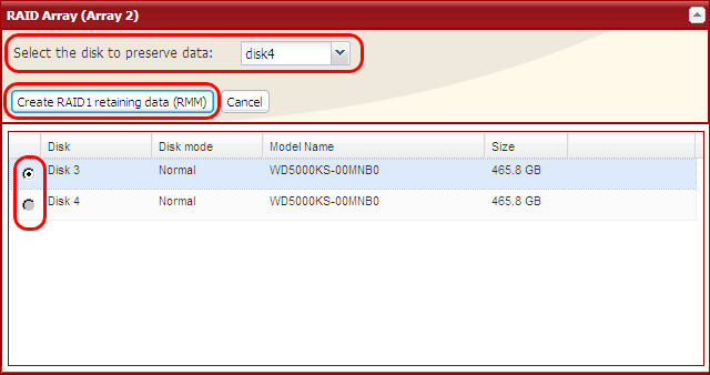 RMM (RAID Mode Manage) e EDP (Easy Data Protection) Con RMM o EDP, può creare o espandere un array RAID 1 o RAID 5 senza cancellare i dati sulle unità. Il seguente esempio descrive l RMM.