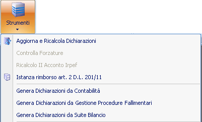 a. Generare il modello dichiarativo direttamente in Dichiarazioni Fiscali Per poter importare i dati da contabilità nelle dichiarazioni fiscali è necessario che la dichiarazione e la contabilità del