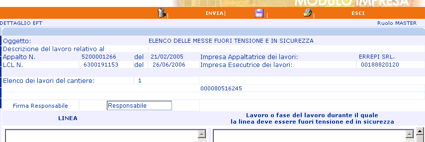 1.7.11 Messe fuori tensione Questa funzionalità è valida solo nell ambiente di Enel Rete Elettrica.