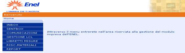 ambiente Rete Gas È comunque possibile, nel corso di ogni sessione, modificare l ambiente di lavoro tramite la funzione CONFIGURAZIONE : Figura 8 selezione