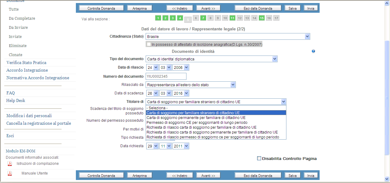 Selezinand cme Cittadinanza un stat nn cmunitari (es.