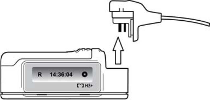 c) durante la registrazione Non rimuovere mai la batteria durante la registrazione; se viene rimossa l H3+ interrompe l esame.