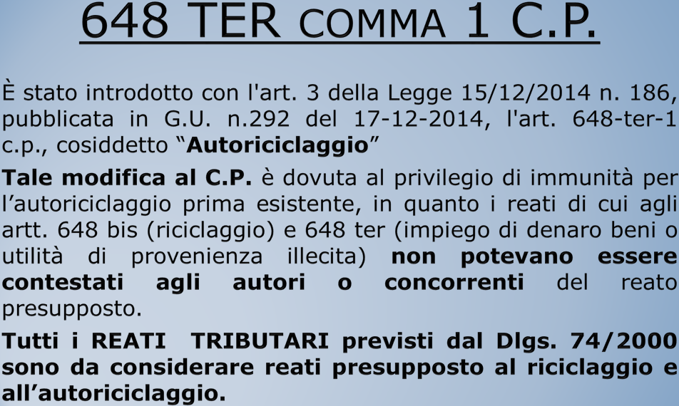 DEFINIZIONE DI RICICLAGGIO AI SENSI DELL ART. 2 DEL D.LGS.