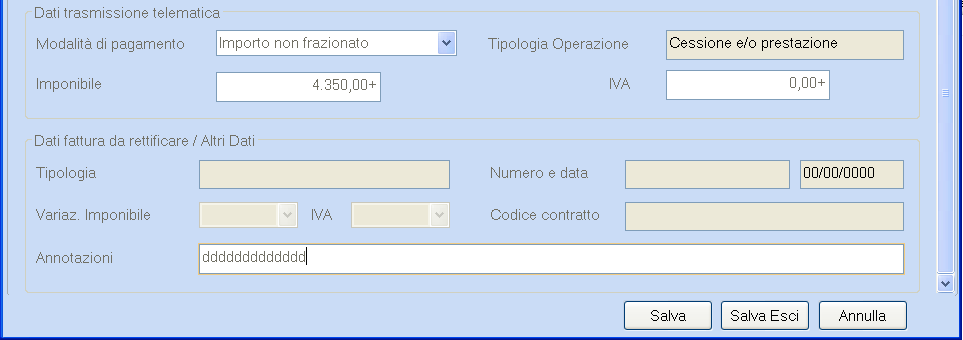 registrati con quel codice azienda; è possibile altresì caricare dei nuovi record che verranno memorizzati con quel codice azienda scelto.