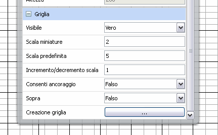 Informazioni sullo strumento Creazione griglia Nello finestra di dialogo Creazione griglia sono disponibili tre sezioni: Griglia, per impostare la scala e consentire l'ancoraggio.